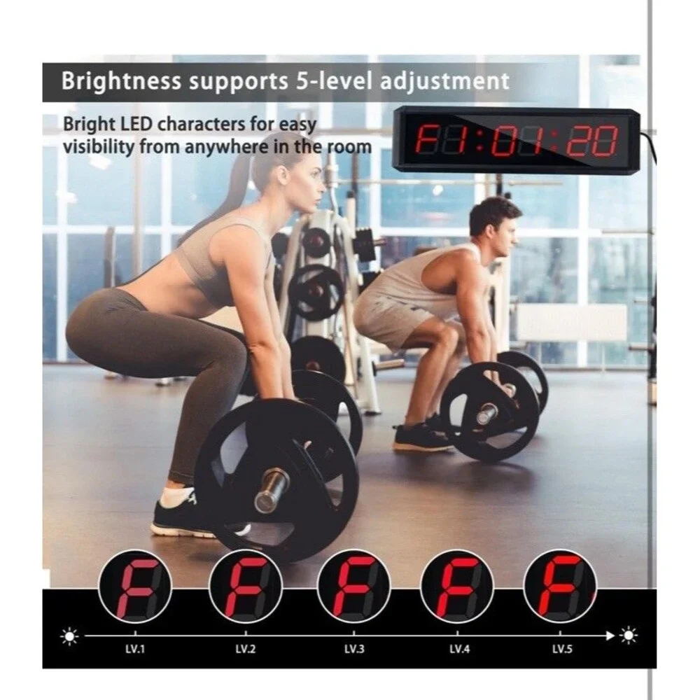 Fitness Timer with Stopwatch Button & Remote for School Exam Home Exercise Gym
